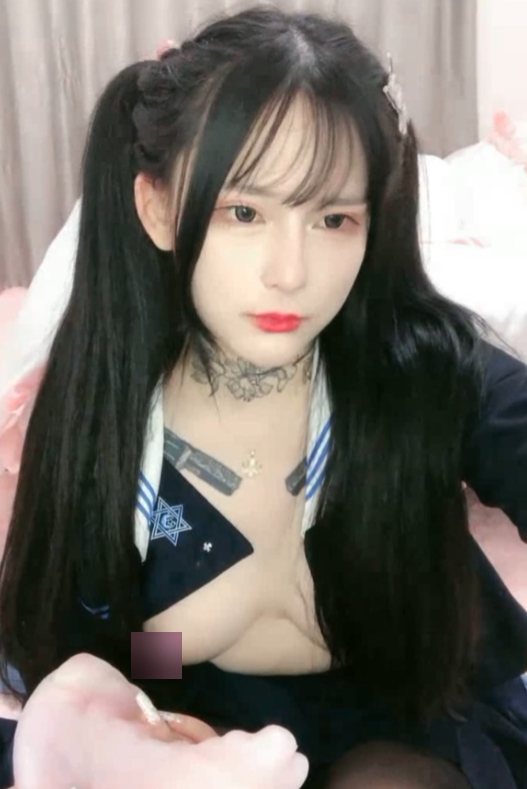 抖音光滑名器具网红《乃爱》直播录屏jk双马尾